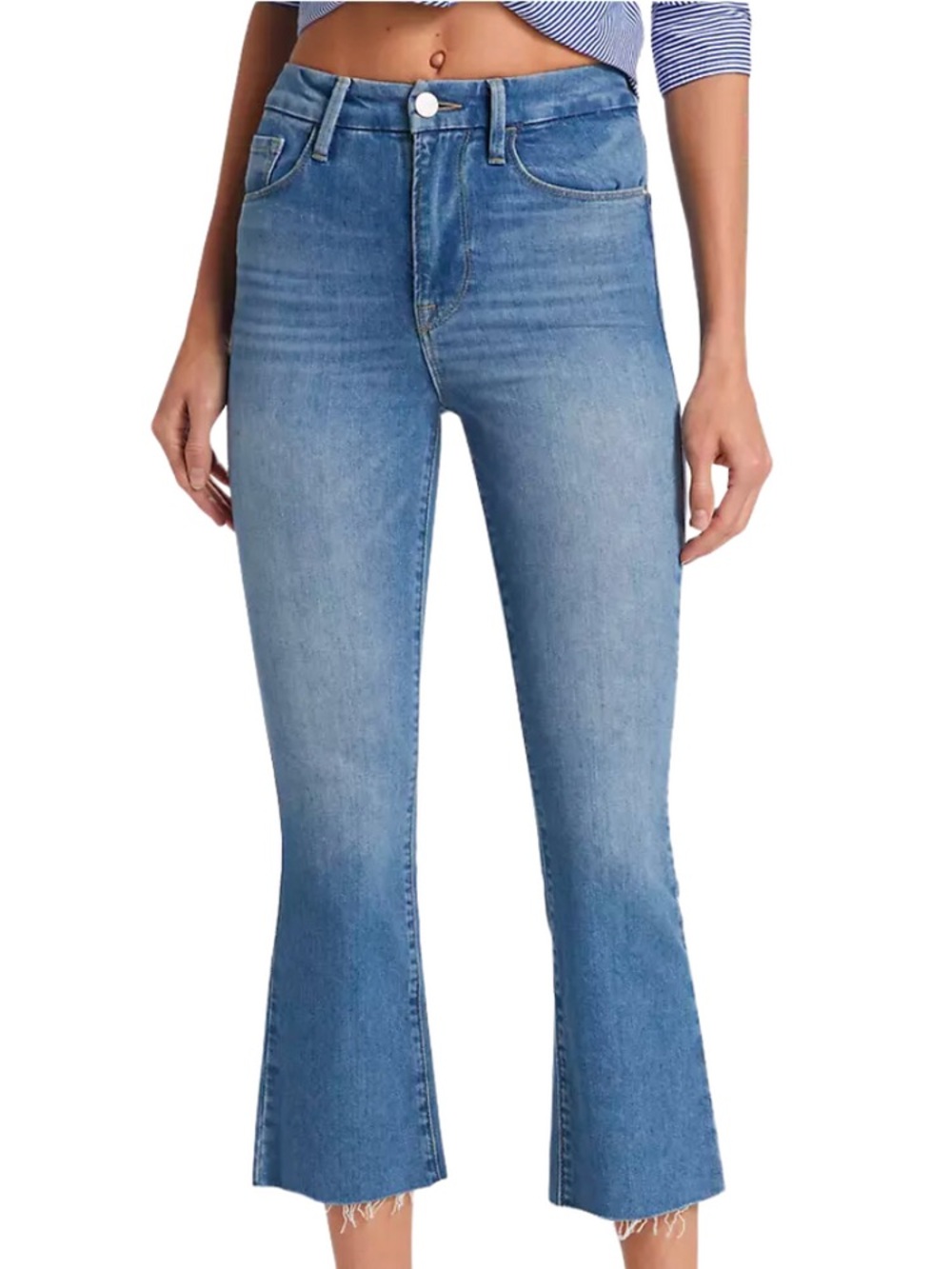 FRAME Le Super High Crop Mini Boot denim jeans